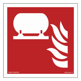 Znak ochrony PPOŻ. BF012 Stacjonarna instalacja przeciwpożarowa