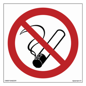 Znak ochrony PPOŻ. BA001 Palenie tytoniu zabronione