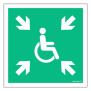 Znak ewakuacyjny AE024 Miejsce zbiórki do ewakuacji dla osób niepełnosprawnych
