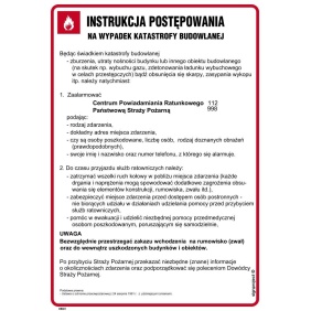 Instrukcja PPOŻ. DB021 Instrukcja postępowania na wypadek katastrofy budowlanej