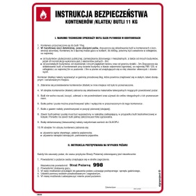 Instrukcja PPOŻ. DB030 Instrukcja bezpieczeństwa kontenerów (klatek) butli 11 kg