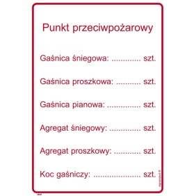 Instrukcja PPOŻ. DB031 Punkt przeciwpożarowy