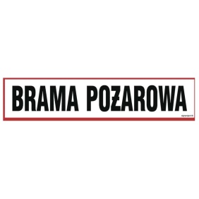 Znak 2D do słupka BC606 Brama pożarowa