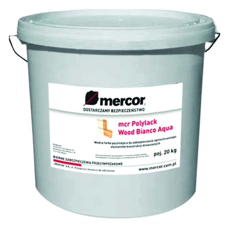 Farba pęczniejąca do drewna mcr Polylack Wood Bianco Aqua MERCOR