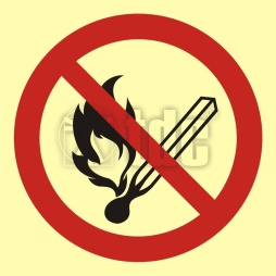 Znak zakaz używania otwartego ognia - palenie tytoniu zabronione BA 002 