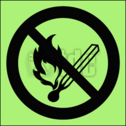 Znak zakaz używania otwartego ognia - palenie tytoniu zabronione BA 002 