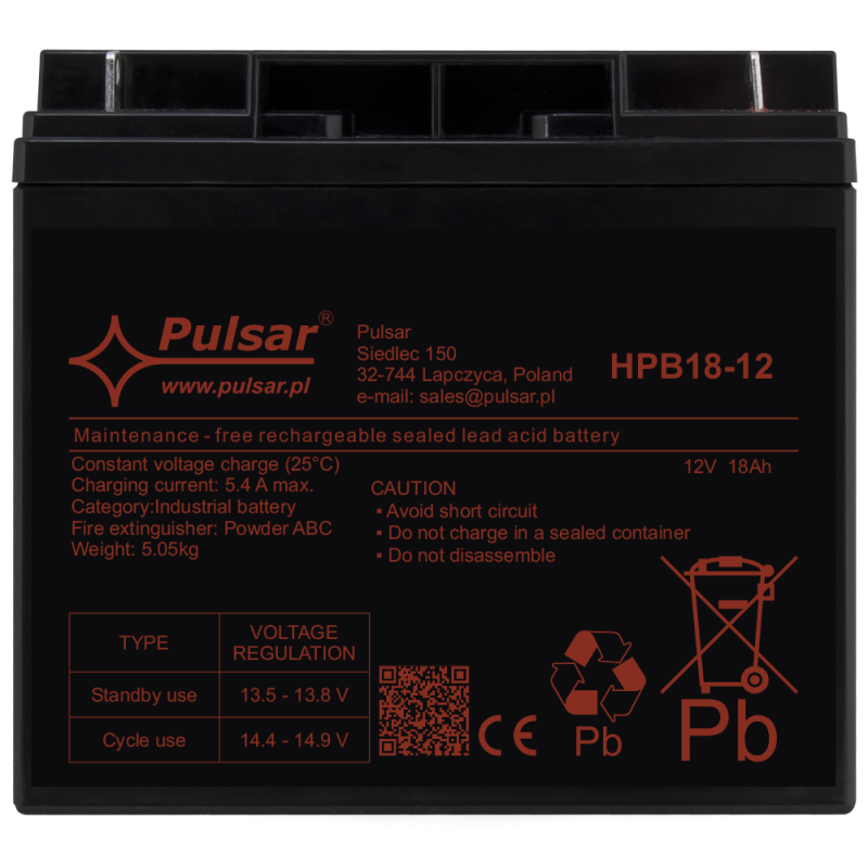 Akumulator HPB 12V / 18Ah PULSAR