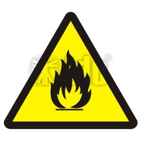 Znak niebezpieczeństwo pożaru - materiały łatwopalne BA 014