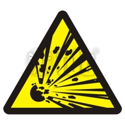 Znak niebezpieczeństwo wybuchu - materiały wybuchowe BA 016