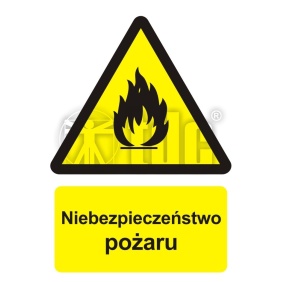 Znak niebezpieczeństwo pożaru - materiały łatwopalne BC 001