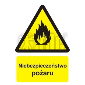 Znak niebezpieczeństwo pożaru - materiały łatwopalne BC 001