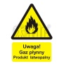 Znak uwaga! Gaz płynny - produkt łatwopalny BC 002
