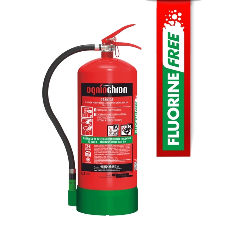 Gaśnica płynowa Fluorine-Free 9l GPN-9x AB/FF OGNIOCHRON