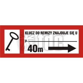 Znak  klucz do remizy znajduje się u (tekst wg zamówienia) BC 125P