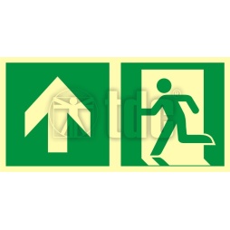 Znak kierunek do wyjścia ewakuacyjnego - w górę (lewostronny) AA E100