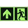 Znak  kierunek do wyjścia ewakuacyjnego - w górę (lewostronny) AA E100