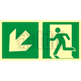 AAE103 Znak kierunek do wyjścia ewakuacyjnego – w dół w lewo