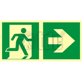 AAE107 Znak kierunek do wyjścia ewakuacyjnego – w prawo