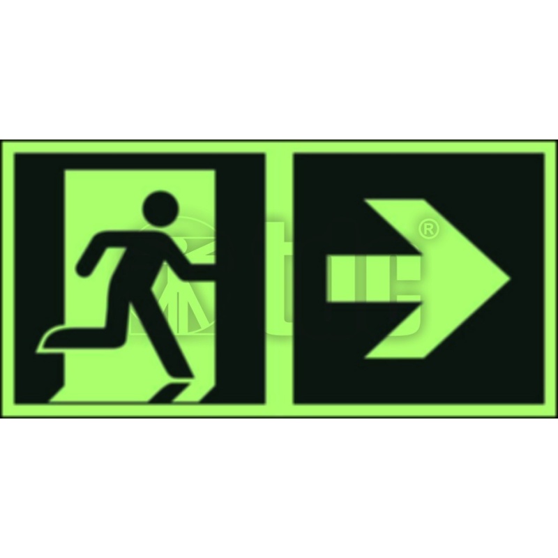 Znak kierunek do wyjścia ewakuacyjnego – w prawo AA E107