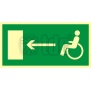 Znak kierunek do wyjścia drogi ewakuacyjnej dla niepełnosprawnych w lewo AC 013