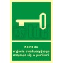 Znak klucz do wyjścia ewak. znajduje się w portierni AC 030