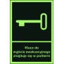 Znak klucz do wyjścia ewak. znajduje się w portierni AC 030