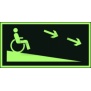Znak zjazd ewakuacyjny na niższą kondygnację dla niepełnosprawnych w prawo AC 052