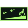Znak zjazd ewakuacyjny na niższą kondygnację dla niepełnosprawnych w lewo AC 053