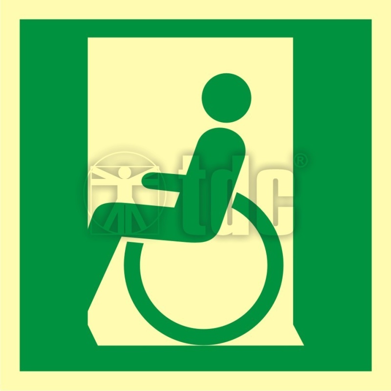 Znak drzwi ewakuacyjne dla niepełnosprawnych w lewo AA 054