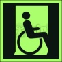Znak drzwi ewakuacyjne dla niepełnosprawnych w prawo AA 055